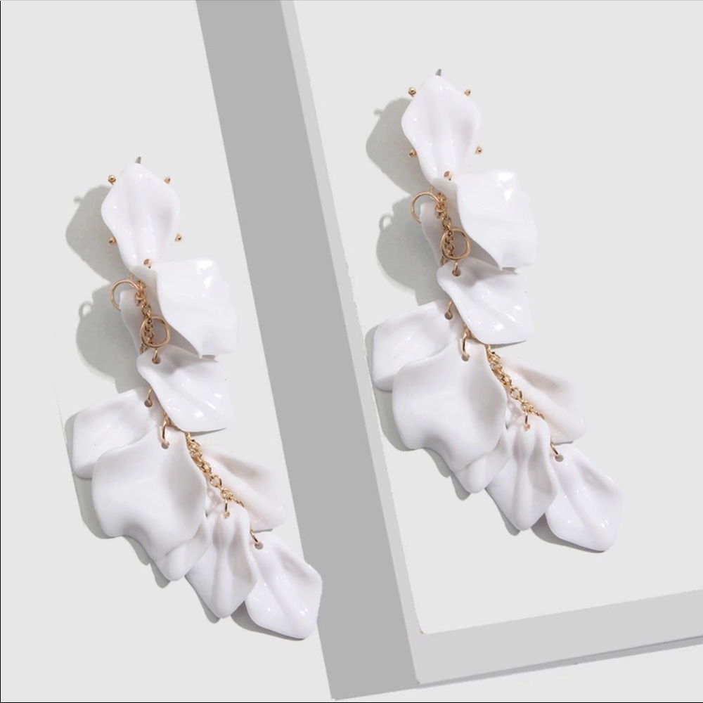 SALE Boutique Organic floral petal drop earrings